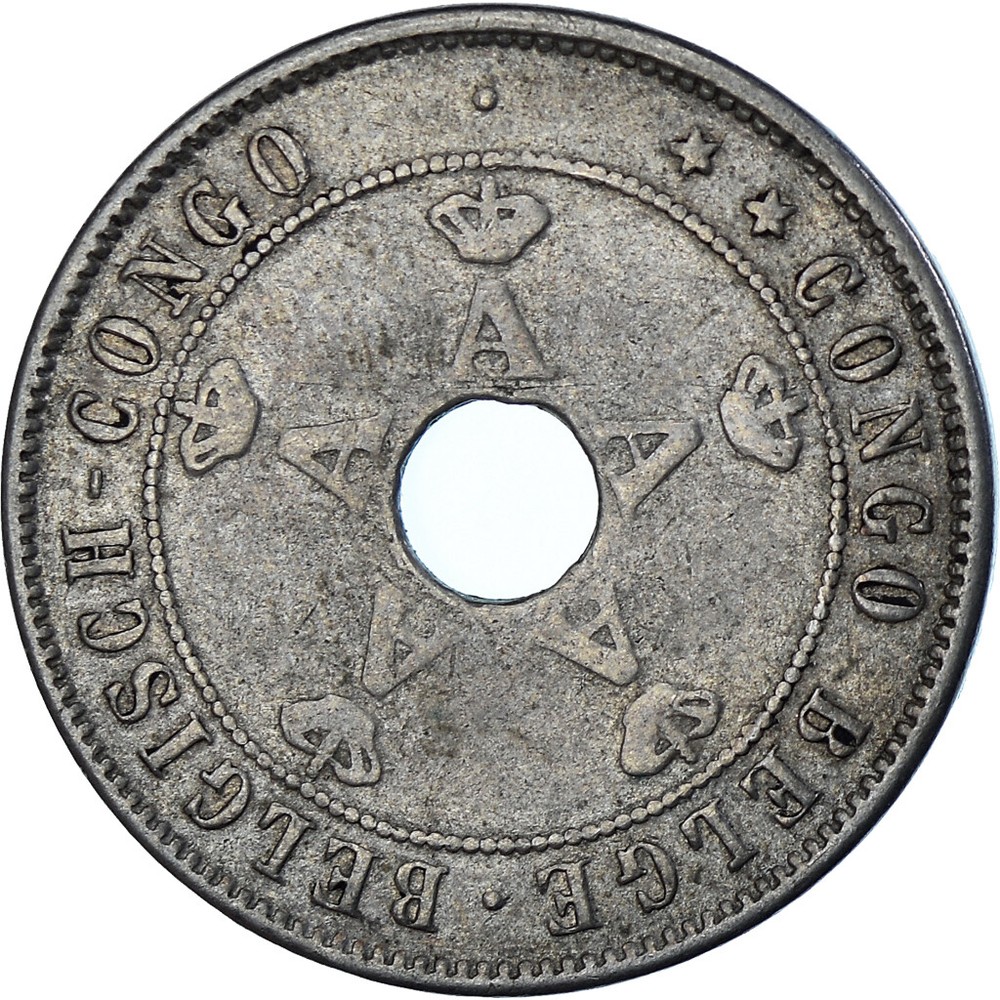 [#1353490] Coin, Belgian Congo, 20 Centimes, 1911