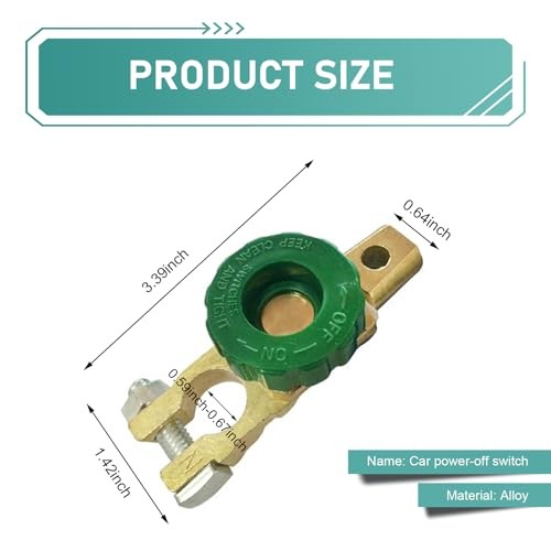 Battery Disconnect Switch, Quick Disconnect Battery Cut Off Switch, 2 PCS Green