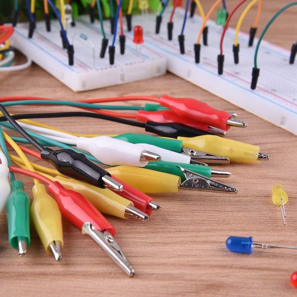 30-Piece Alligator Clips with Insulated Test Cables for Electrical & Testing Use