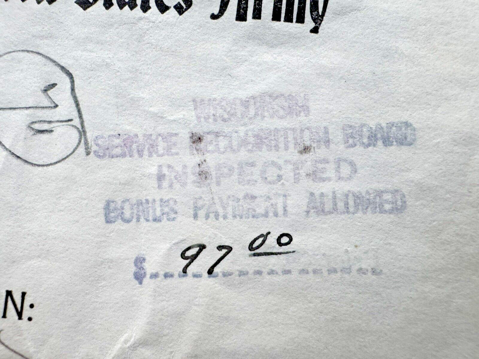 1918 WWI HONORBLE DISCHARGE PAPERS FROM THE UNITED STATES ARMY PRIVATE MALEY