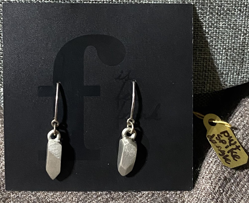 F Is For Frank Pewter Spike Dangle Earrings