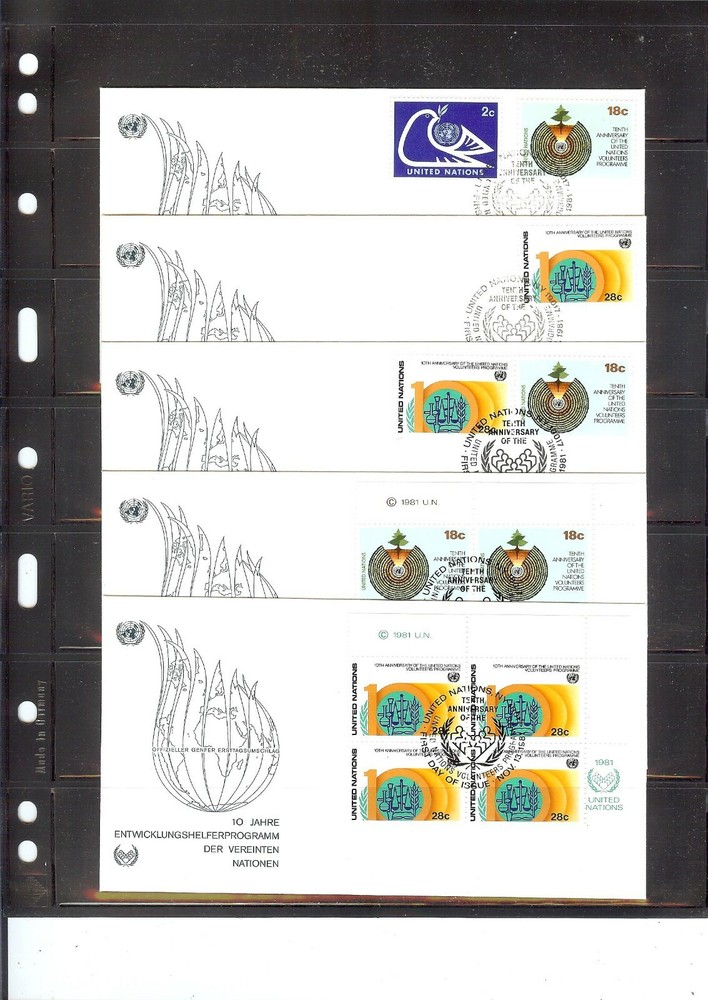 1981 Volunteer Program (Singles/Combo/MI4) FDC's - New York Office - (147)