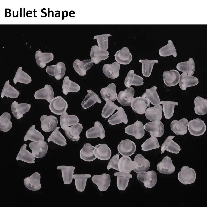 500pcs Soft Rubber Ear Plugs – Transparent Earring Back Stopper Studs for DIY Ea