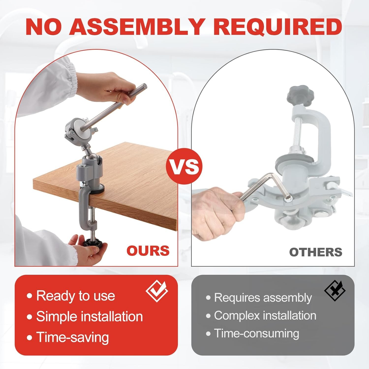 Dental Typodont Mounting Pole 360° Rotating Dental Simulator not Teeth Model