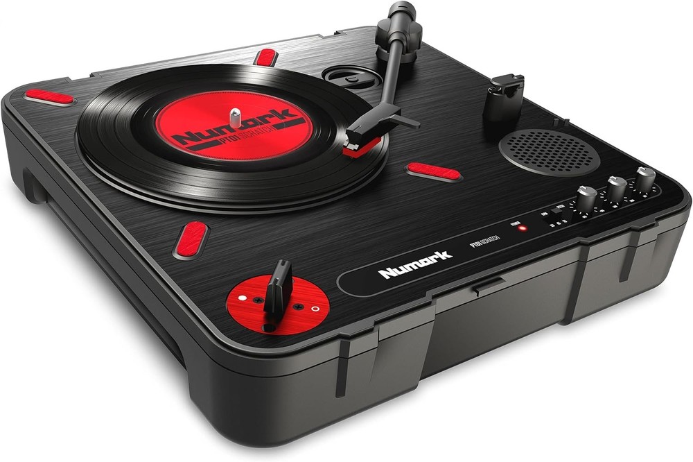 Numark PT01 Scratch | DJ Turntable for Portablists With User Replaceable Red