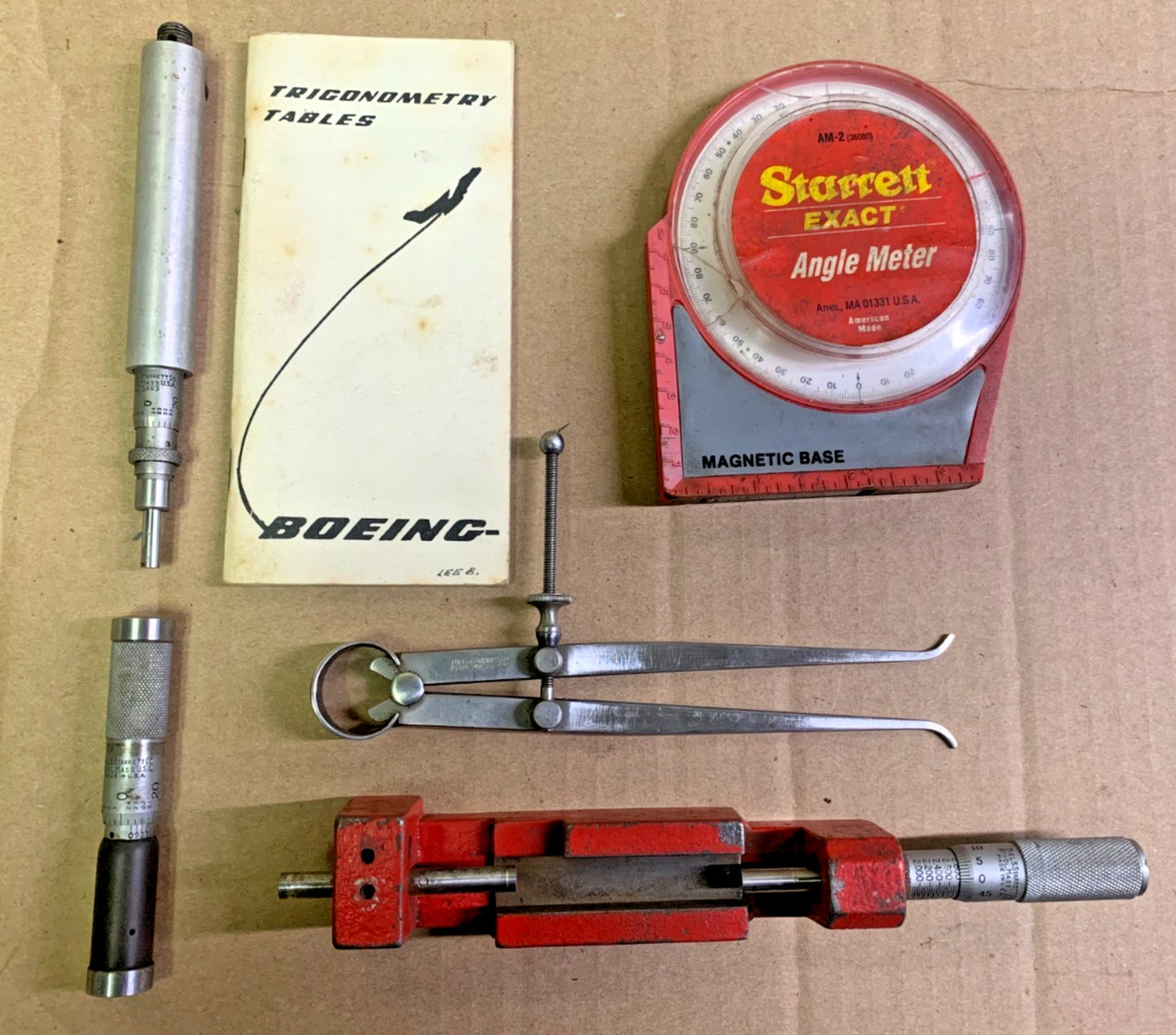 (LOT) STARRETT Tools (5) total and (1) Trig. Table book.  See description