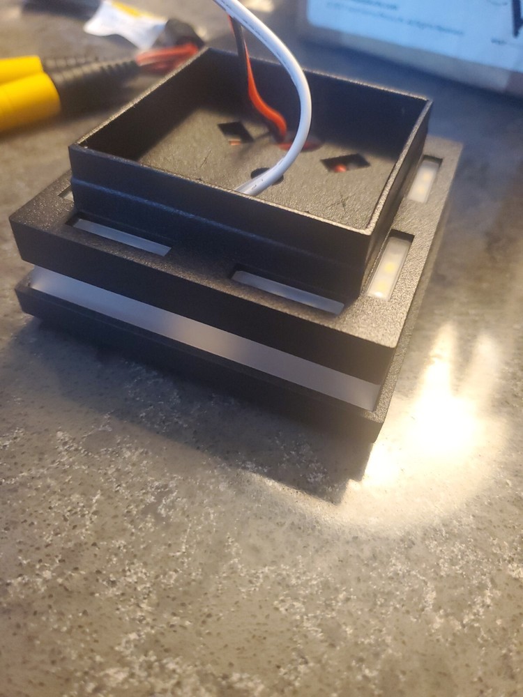 black white Ornamental Low Voltage Combo Post Cap Light 2" x 2" (6 pack)wolf