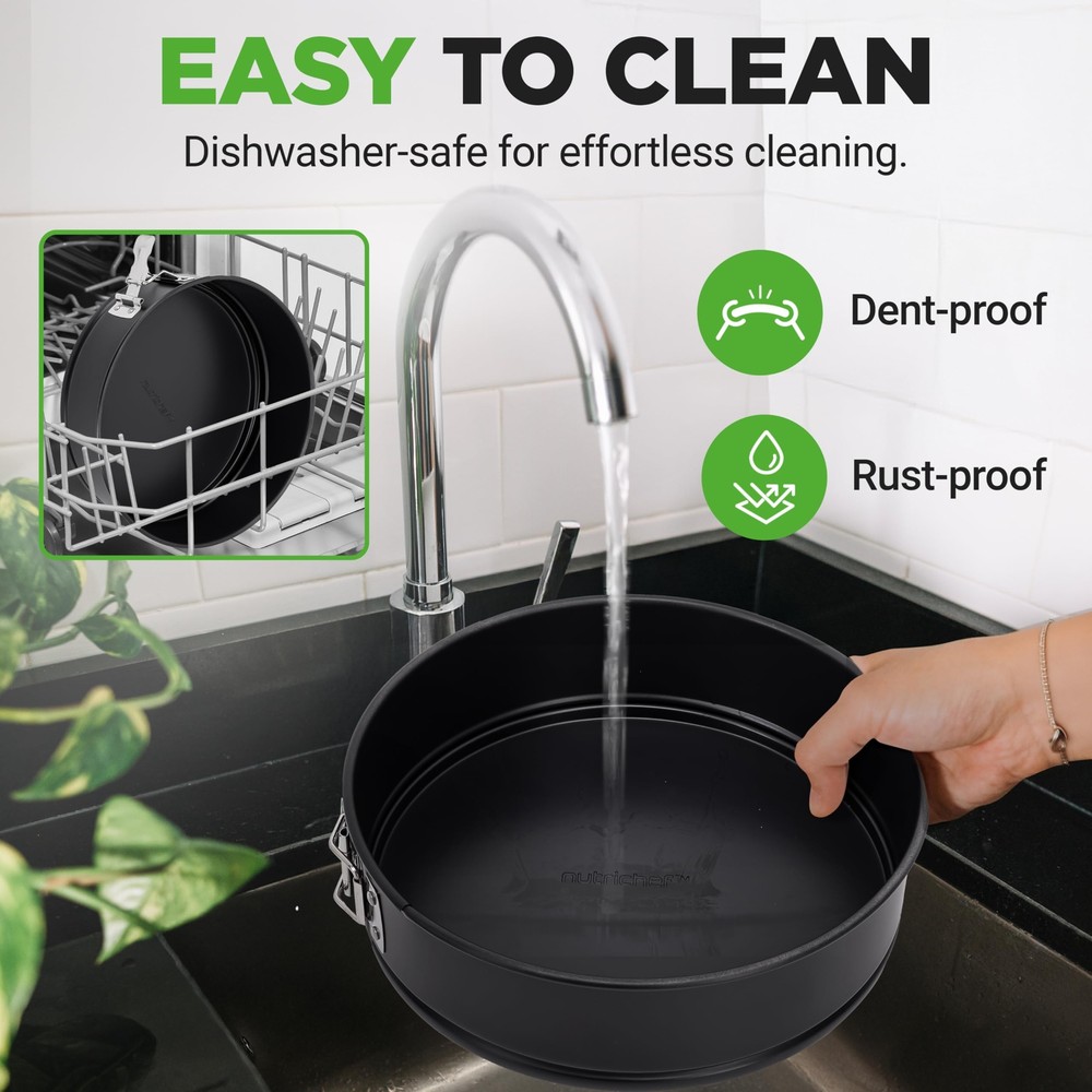NutriChef 9" Nonstick Cheesecake Springform Cake Pan (Black)