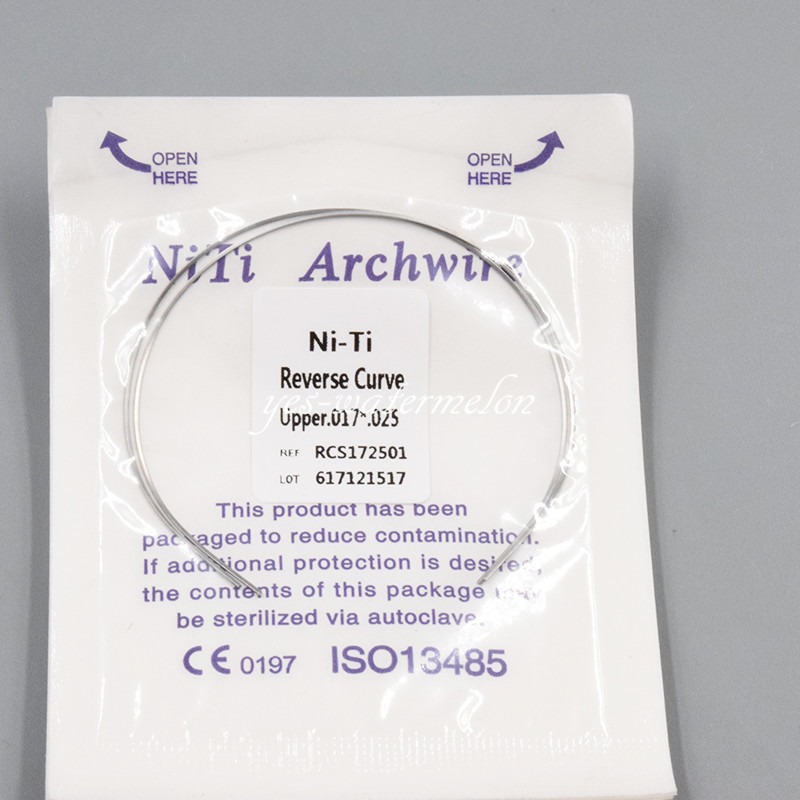1 Pack 2 Pcs Dental NITI Reverse Curve Rectangular Arch Wires Upper/Lower Sizes