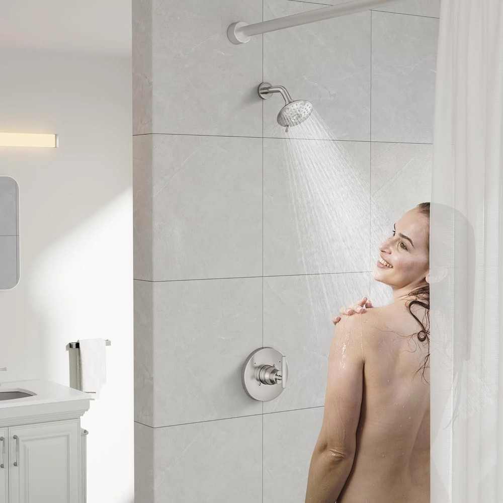 Elegant Single-Function Shower Trim Kit in Brushed Nickel Finish - Easy Install