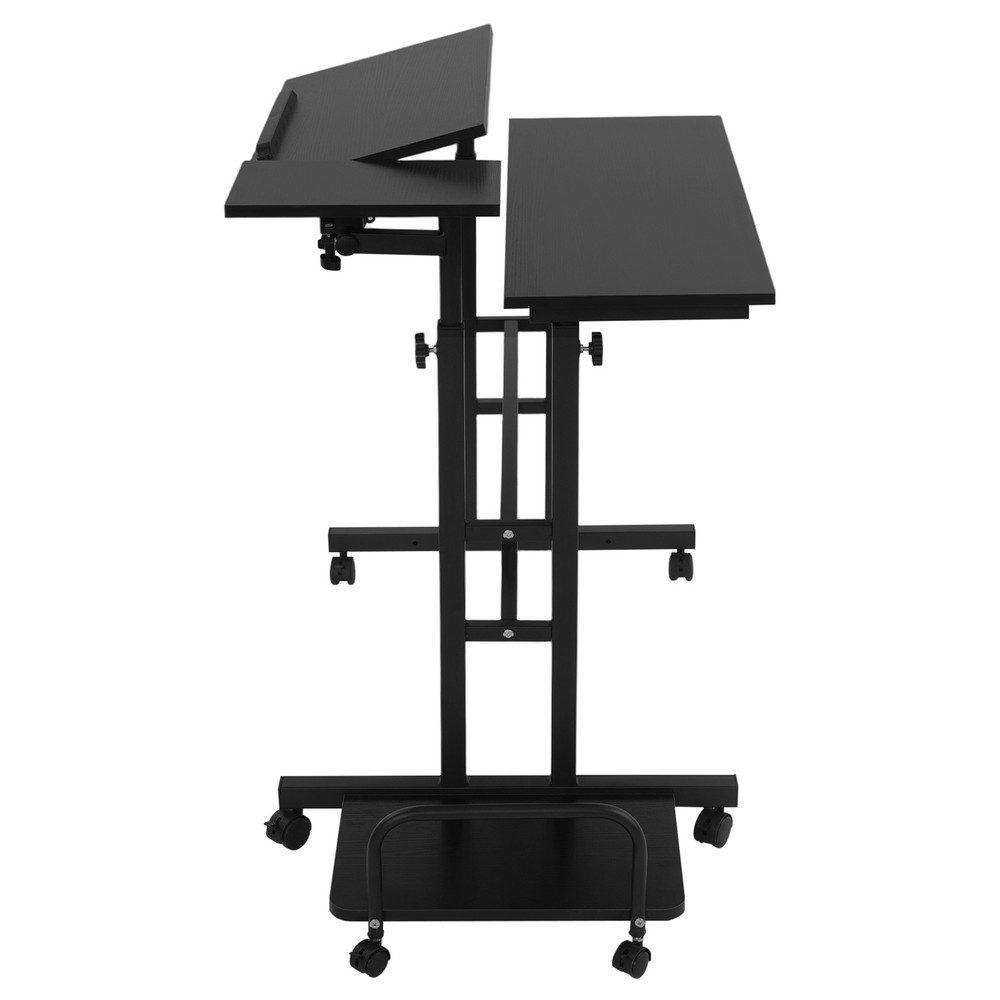 Mobile Standing Desk Foldable Computer Desk Adjustable Hight for Home Office