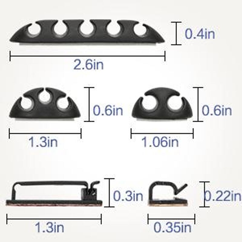 173 pcs. Cable Management Kit Wire/Cord Organizer Zip Ties Holder Clips Adhesive