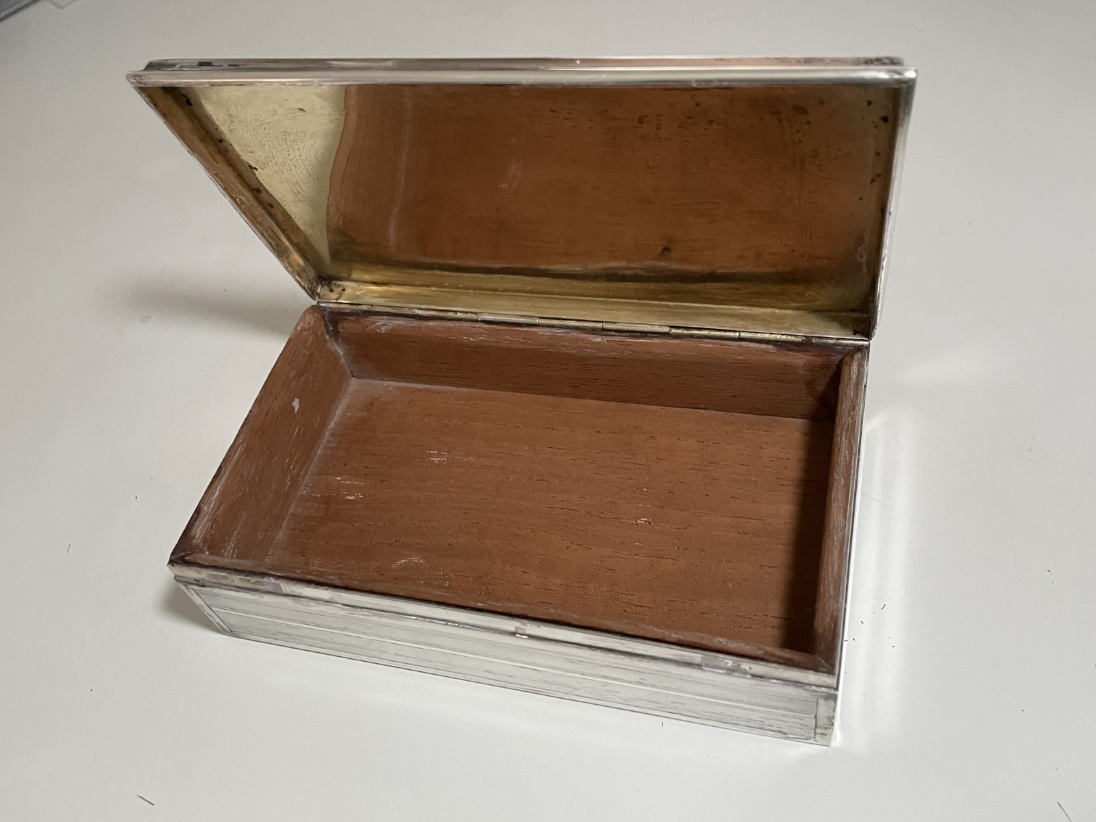 Ahrendt & Kautzman Sterling Silver Box c1920 Gilt Interior Wood Lined