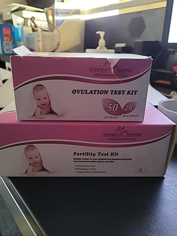 Easy@Home Ovulation & Fertility Test Kit + BBT Thermometer and Testing Cups