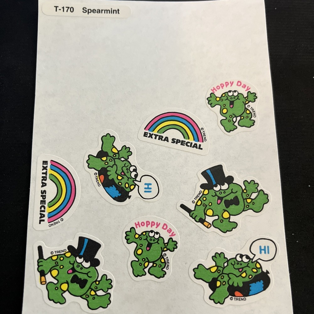 Vintage Trend Matte SPEARMINT Scratch & Sniff Partial Sticker Sheet Rare