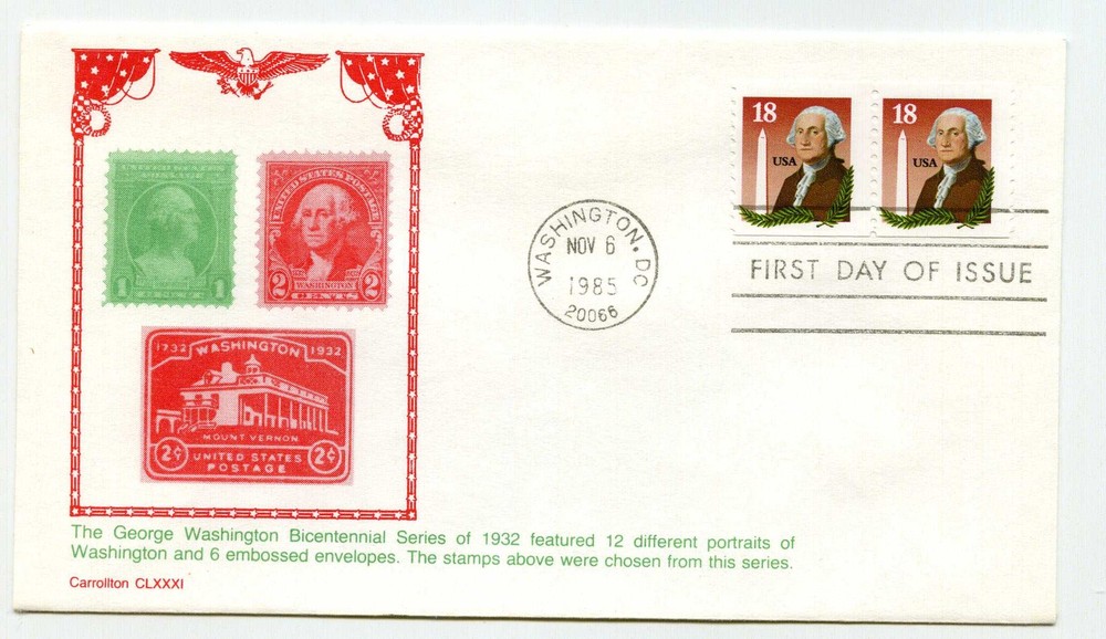 2149 18c Washington Presort coil pair Carrollton FDC