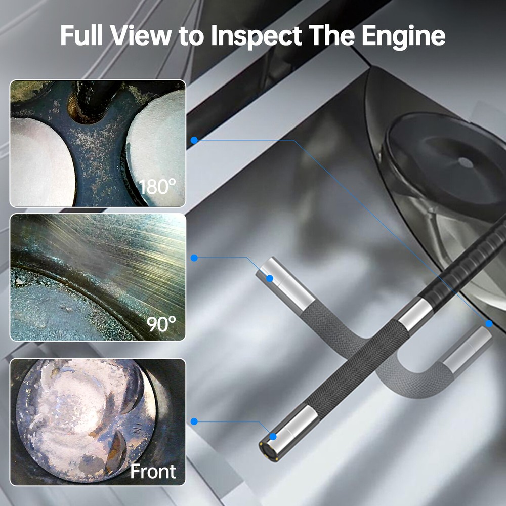 Articulating Borescope Two-Way Articulation Head 5" Endoscope Inspection Camera