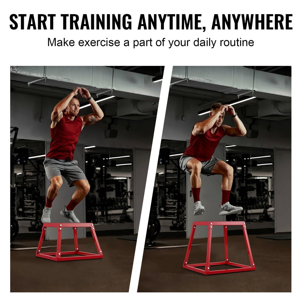 12 Inch Red Plyometric Exercise Step Platform Multifunctional Home Gym Box