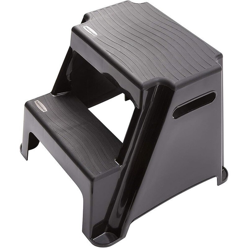 Lightweight 2-Step Plastic Step Stool Portable Non-Slip Feet Kitchen Garage New
