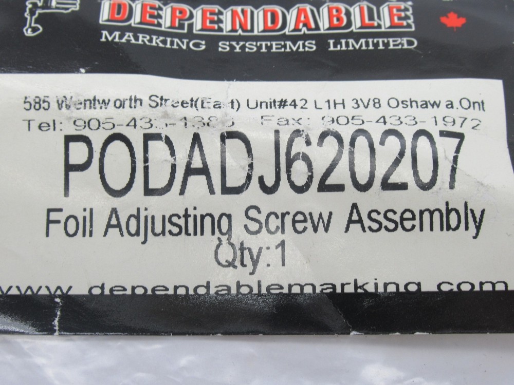 DMS PODADJ620207 Foil Adjusting Screw Assembly NWB