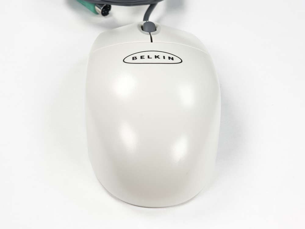 Belkin NetMaster F8E204 3 Button PS/2 Scroll Wheel Ball Mouse Clean Tested