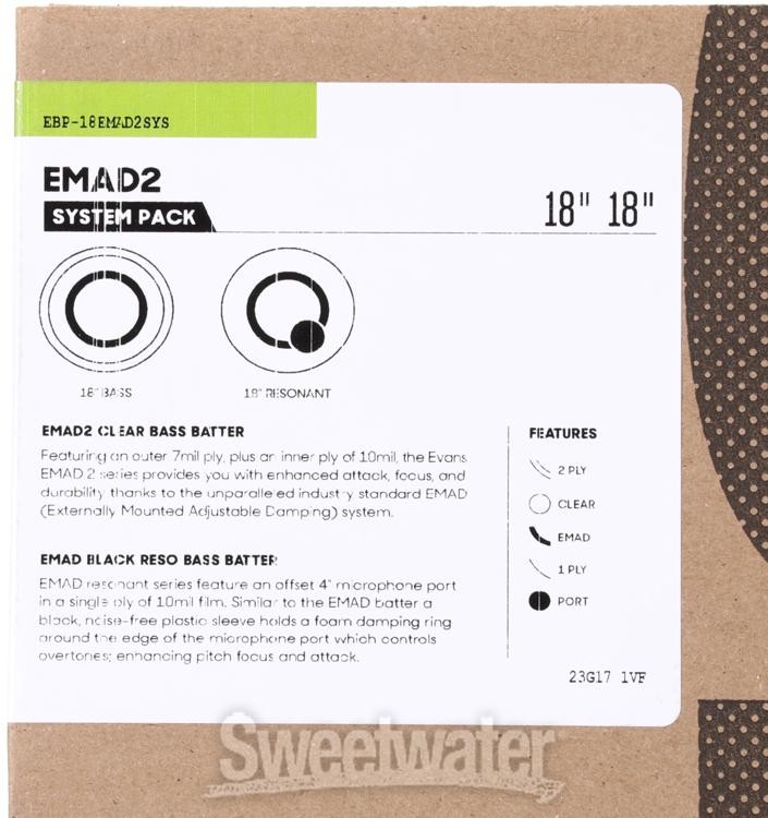 Evans EMAD2 Bass Drum System Bundle - 18 inch