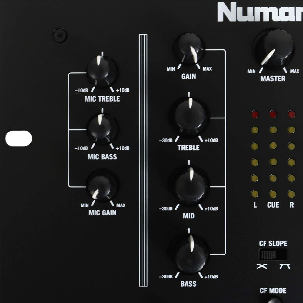 M2 - 2-Channel Scratch DJ Mixer, Rack Mountable with 3-Band EQ, Microphone Input