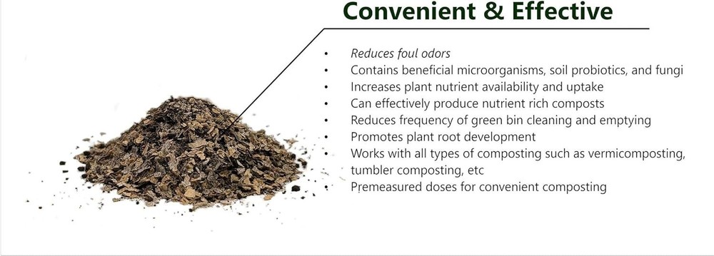 Eco-Friendly Compost Starter: Odor Reducing Accelerator – 4 Packets for 75 lbs