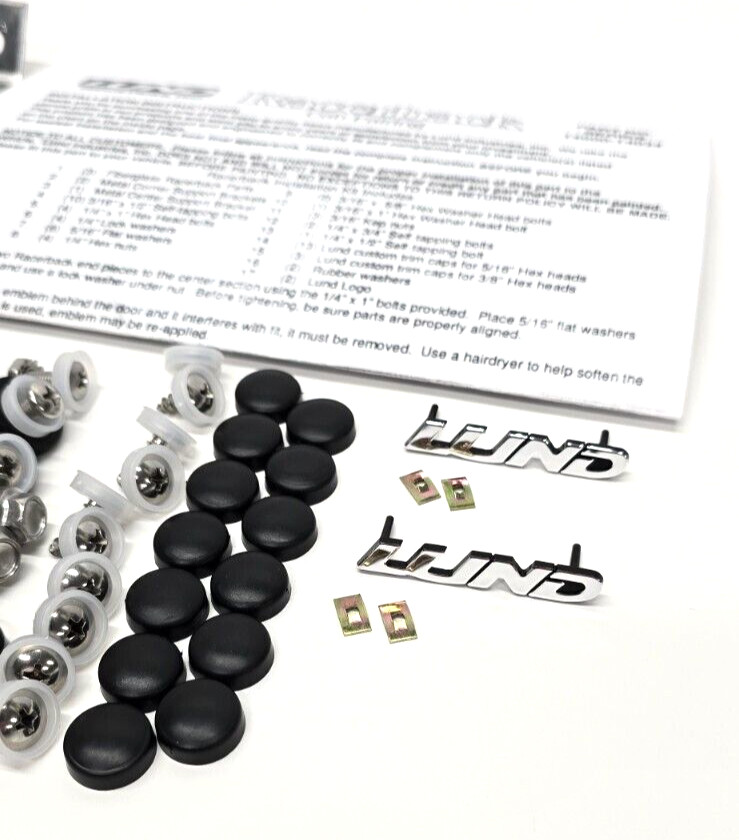 Lund Racerback Bed Cab Fairing Install Hardware Brackets Emblems Screws Caps