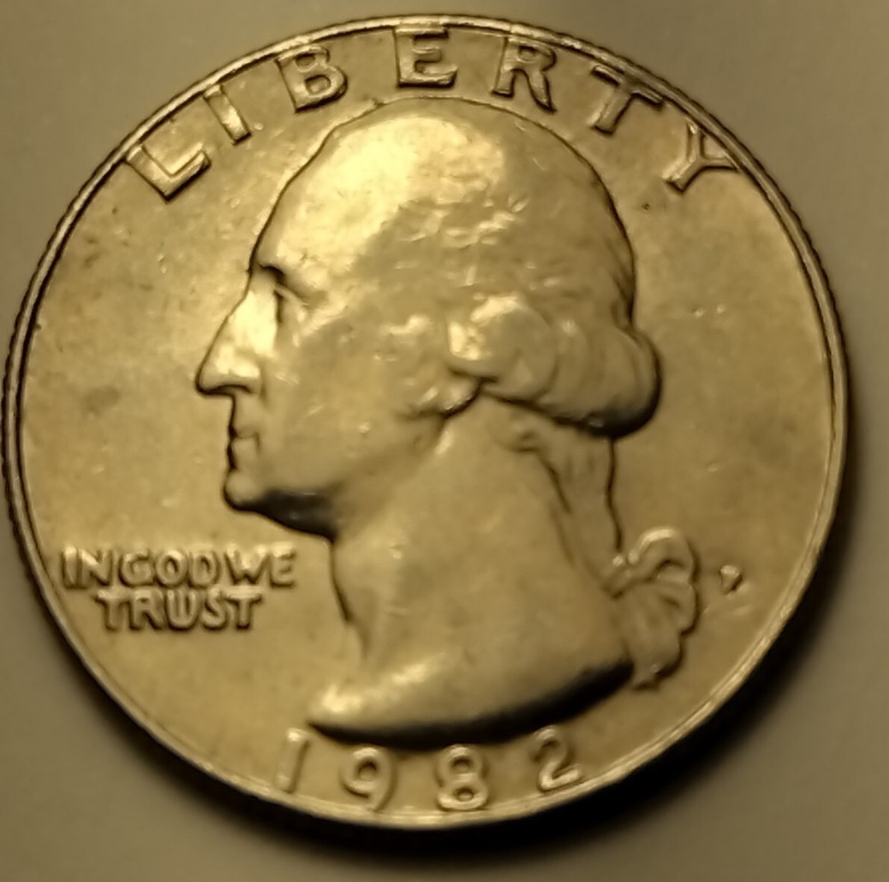 1982 P WASHINGTON QUARTER FILLED IN MINT MARK ERROR Circulated