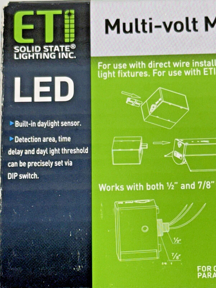 ETI Motion Sensor 90600121 Occupancy Switch 120-277V Direct Wire LED Fluorescent