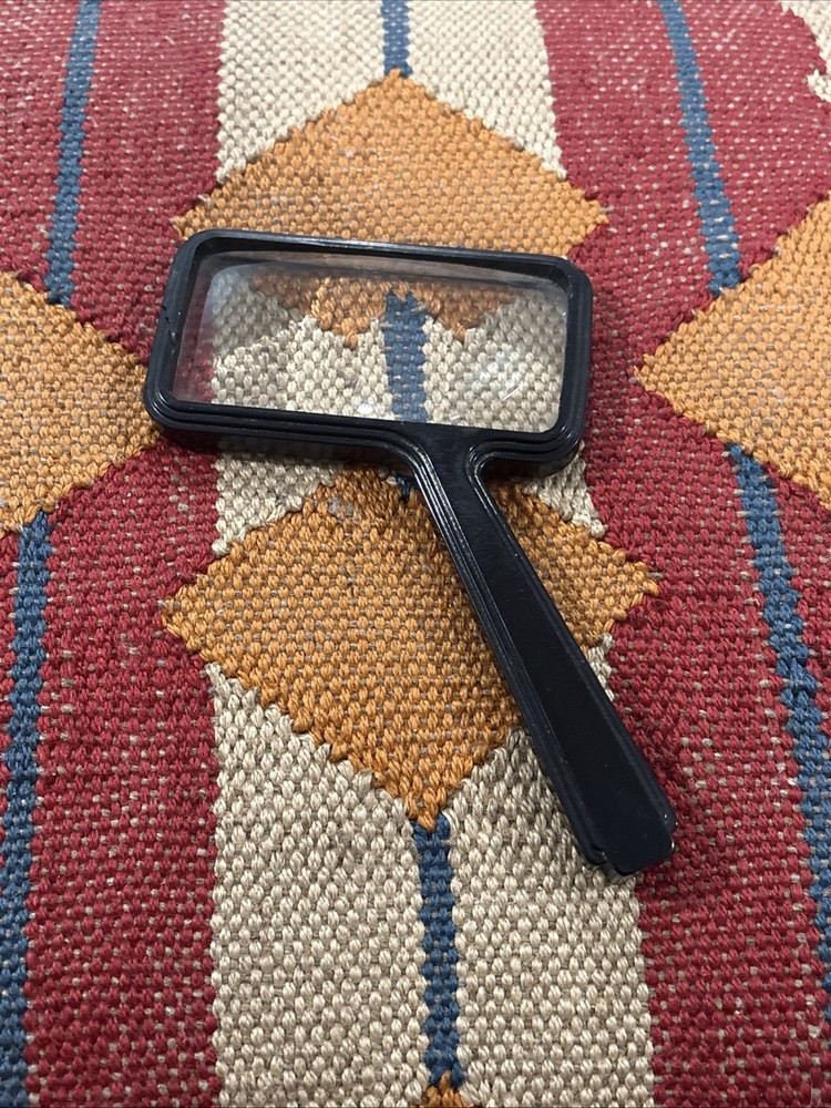Vintage Bausch & Lomb Rectangular Reading Magnifying Glass Black Bakelite