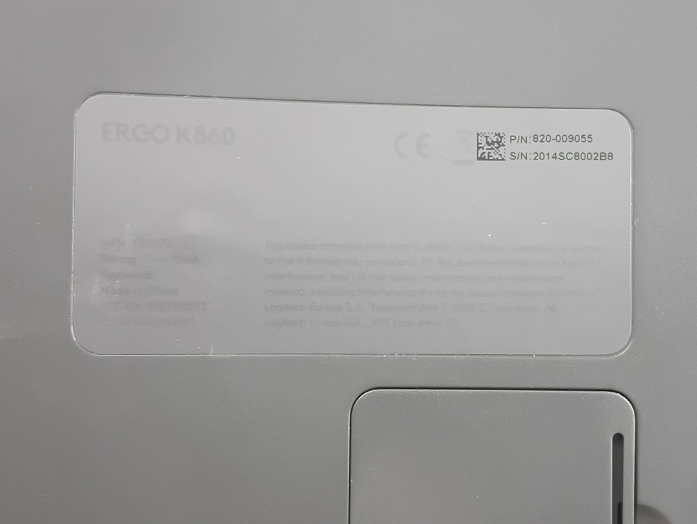 Logitech Ergo K860 Wireless Ergonomic Keyboard / Split Keyboard + Dongle / Box