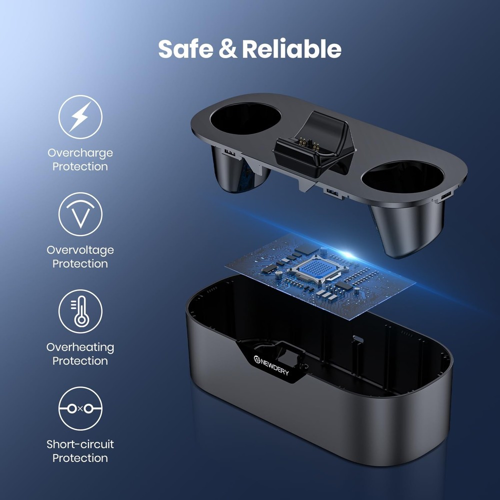 NEWDERY PS5 Controller Charger Station DualSense Edge Controller Charging Stand