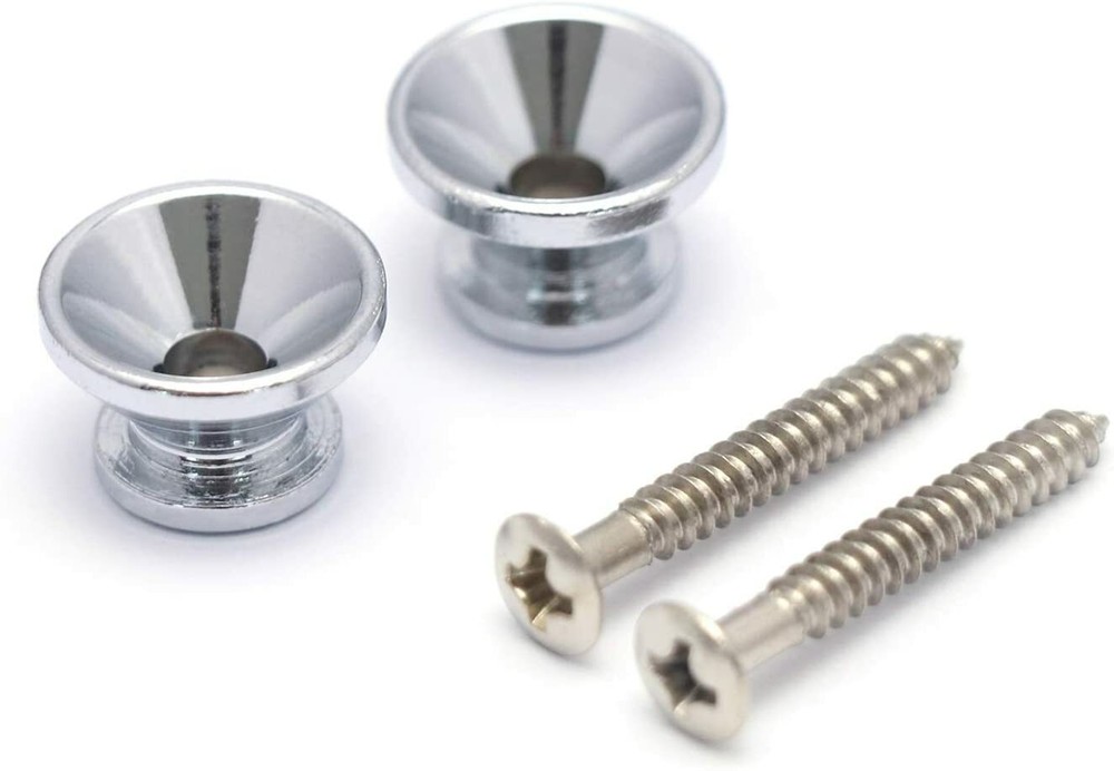 Strap lock Replacement buttons - pair - Black or Chrome or Gold