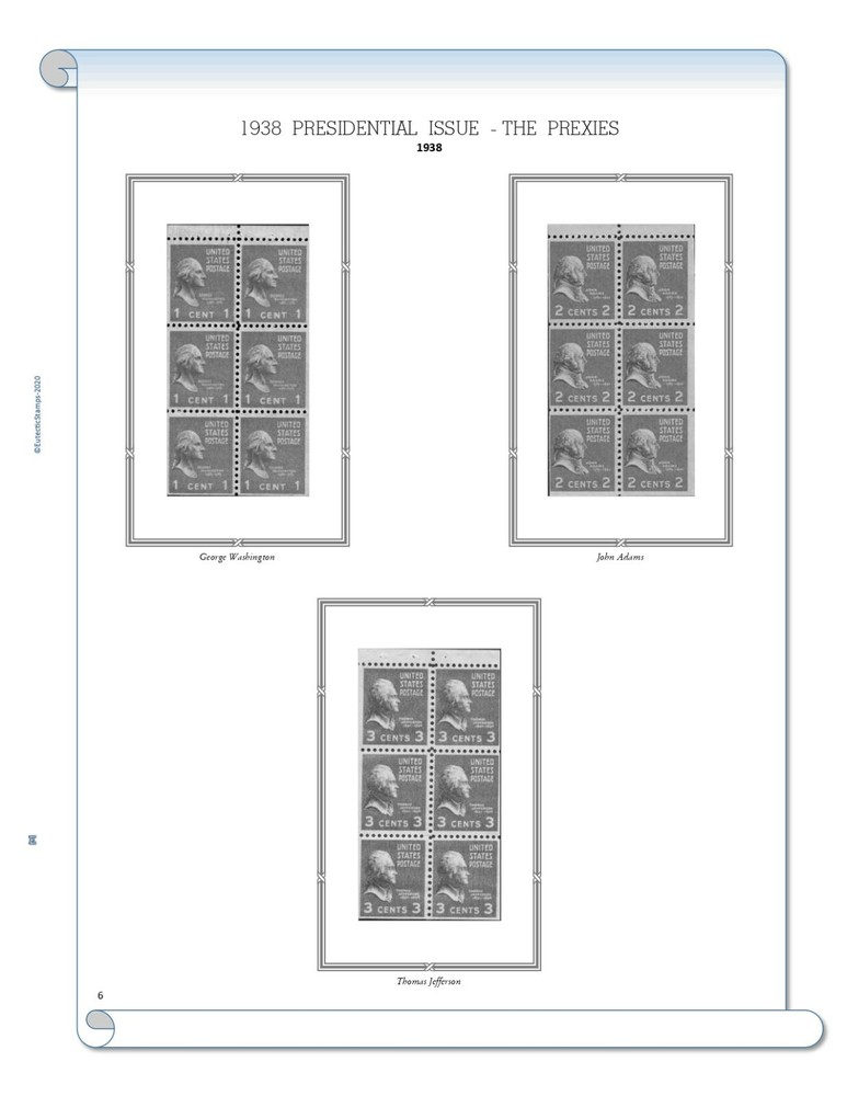 1938 U.S. Prexie Issue Supplement (White Ace Alternative)