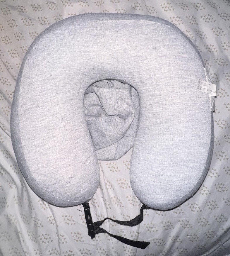 Adjustable Grey neck pillow for travel