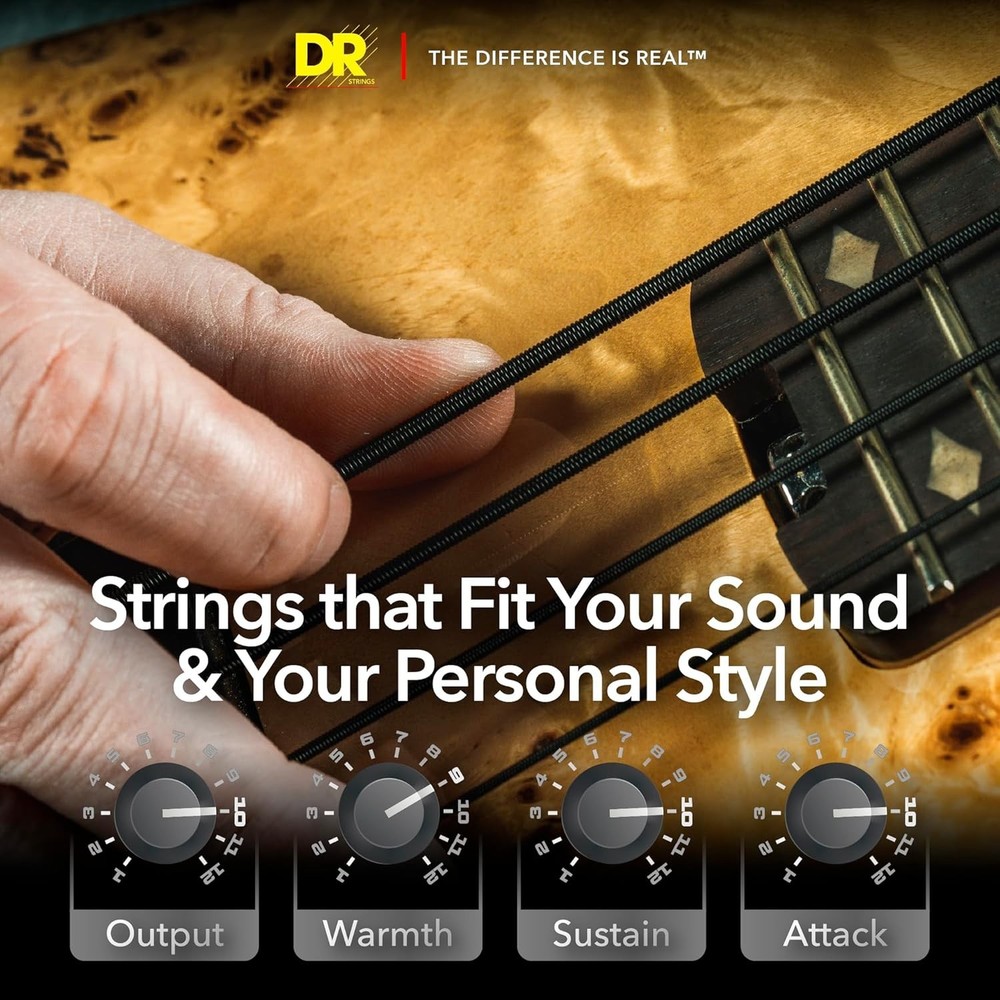 Extra-Life Black Coated Bass Strings Set