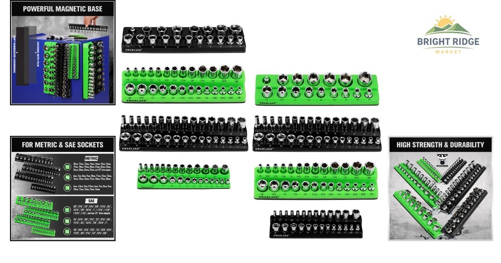 Large Capacity Socket Organizer with Clear Labels for Quick Identification