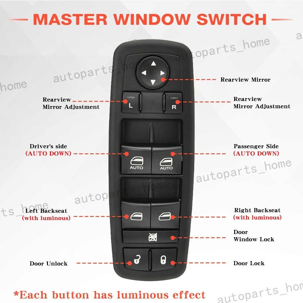 Master Power Window Control Switch For 2011 2012 2013-2022 Dodge Charger 4-Door