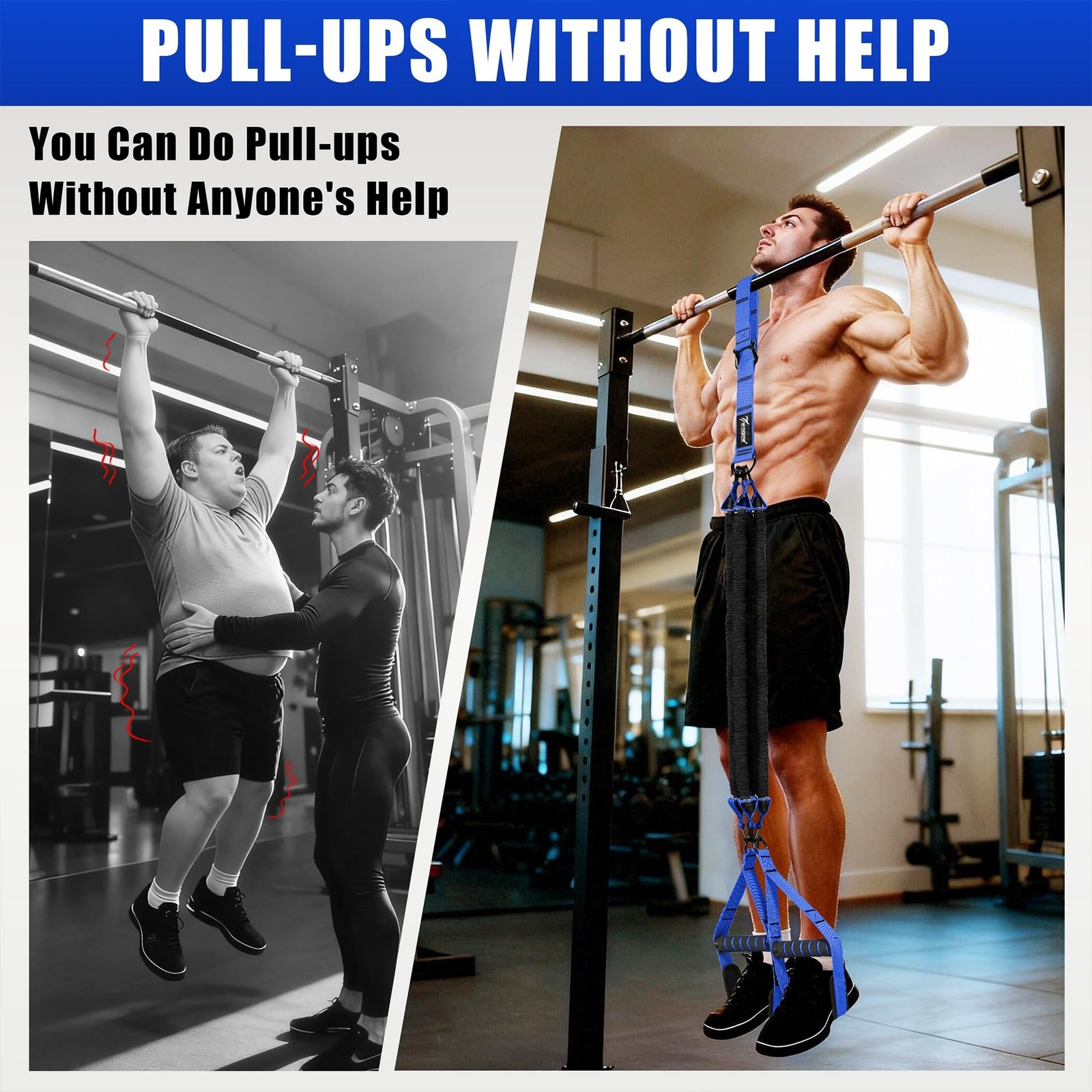Pull Up Assistance Bands, Heavy Duty Resistance Bands with Handles, Exercise ...