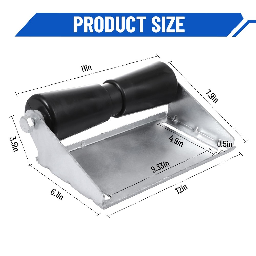 Venussar 12" Boat Trailer Keel Roller Assembly Kit with Brackets & Mounting