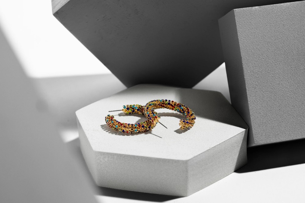 Rainbow Crystal Multi Color Earring
