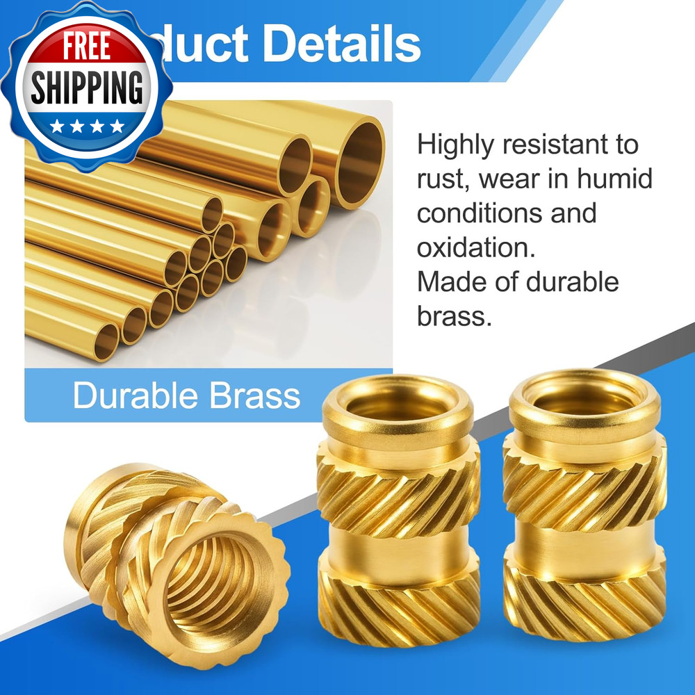 400 Pcs Premium Brass Threaded Inserts Kit M2 M2.5 M3 M4 M5 M6...