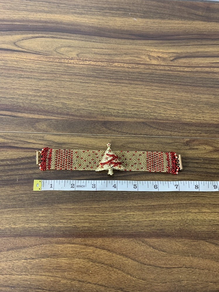 Handmade Timeless Beaded Tree Christmas Bracelet