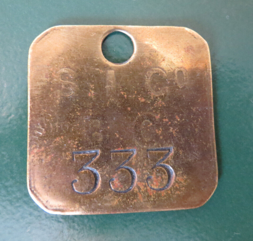 Colliery Pit Check Tally - marked S.I.Co BC 333