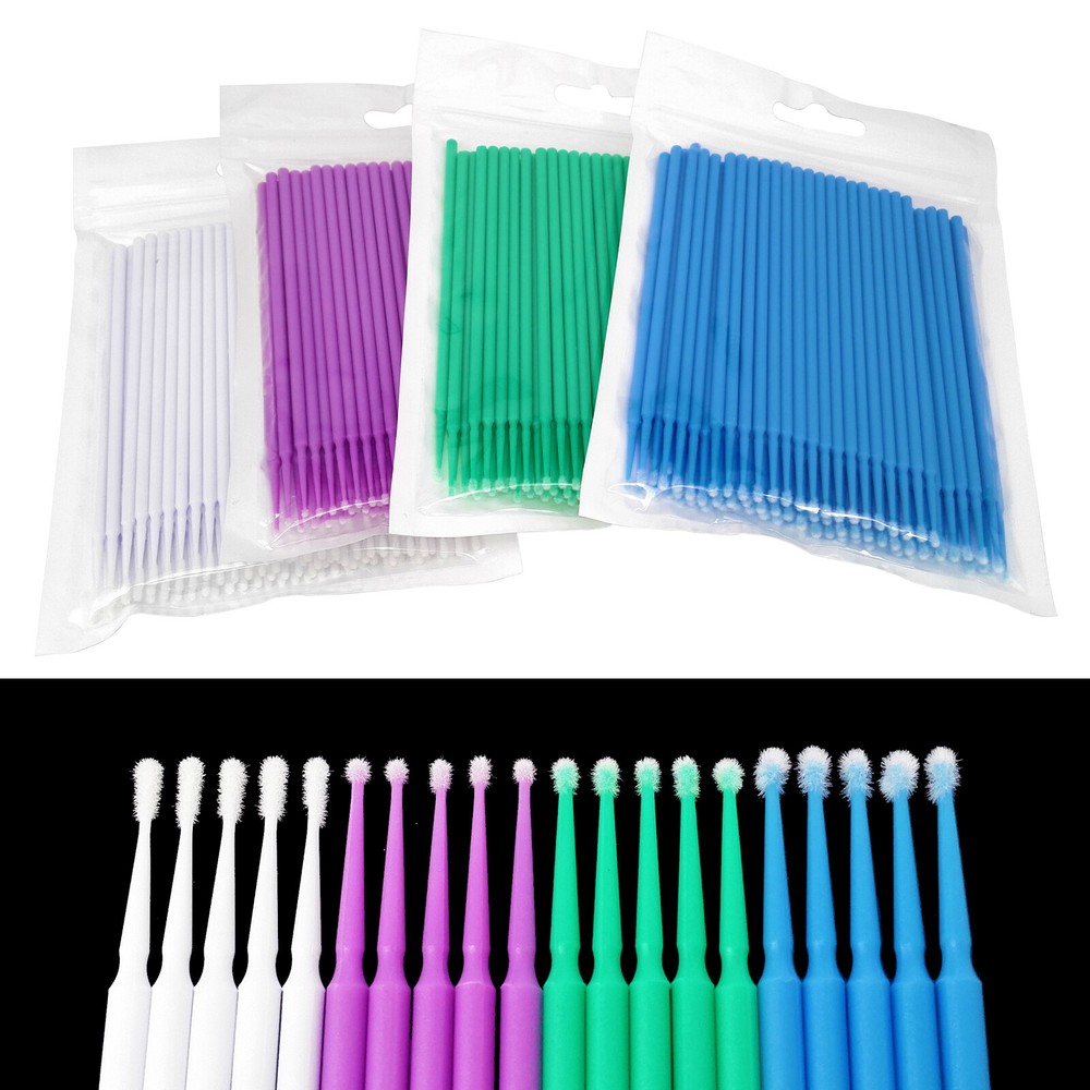 100Pcs Dental Microbrush Disposable Applicators Tips Micro Brush Cleaning 4Size