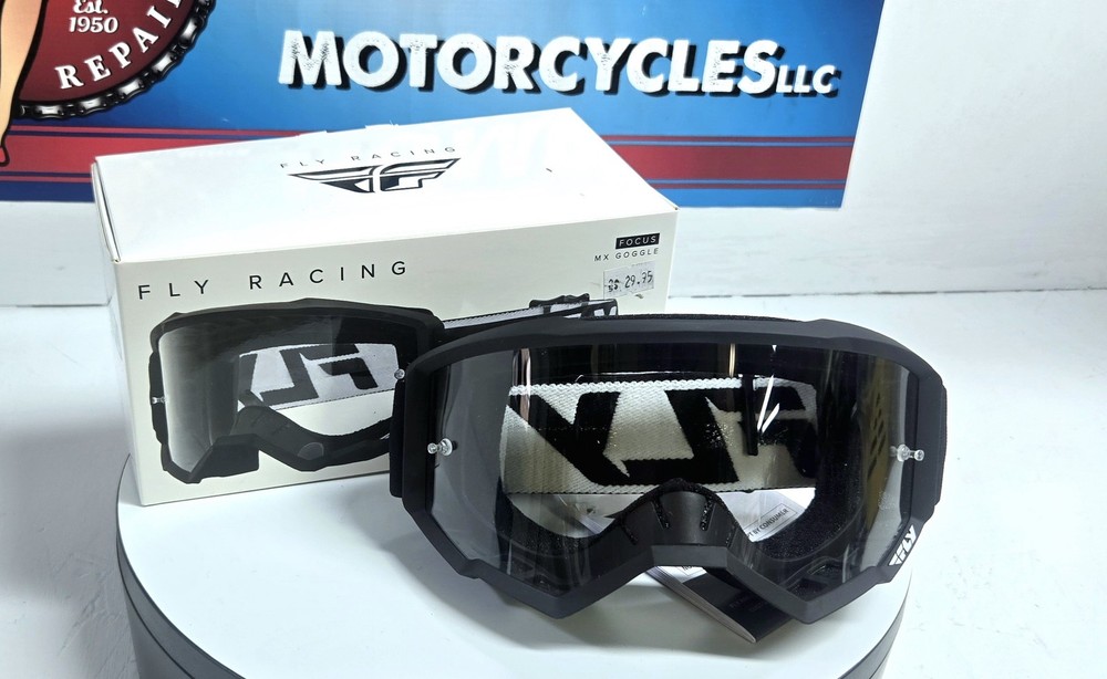FlyRacing Focus MX Goggles Black and White