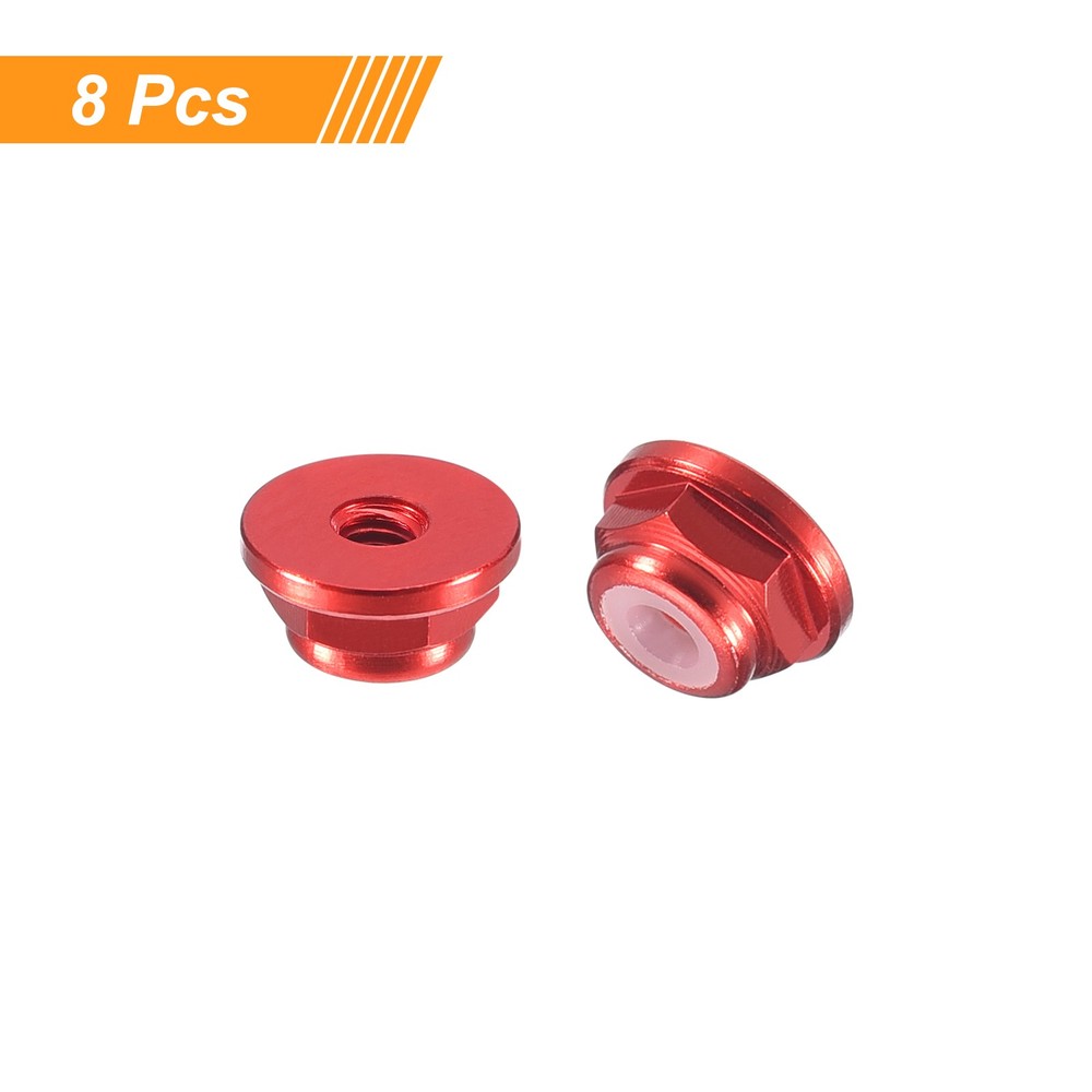 Nylon Insert Hex Lock Nuts, 8pcs - M2x0.4mm Self-Locking Nut(Claret)