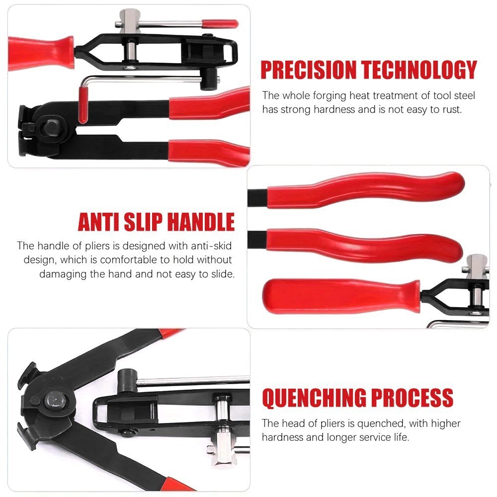 CV Joint Axle Boot Clamp Pliers Tool With 12 Crimp Bands Replace For Auto / ATV